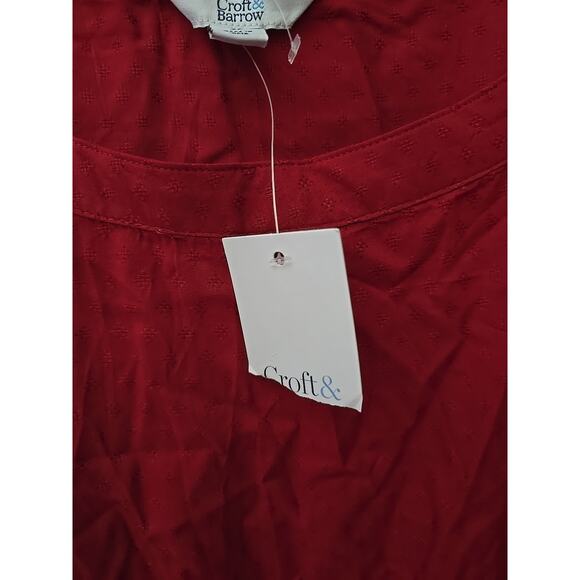 NWT Croft & Barrow Red Smocked-Waist Long Sleeves Maxi Dress Womans Plus Size 3X - Picture 6 of 8